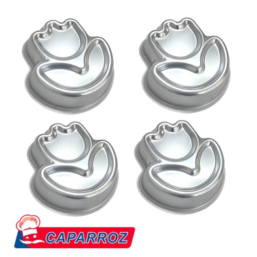 Mini Tulip Aluminum Cake Mold – Set of 4 (9 x 4 cm) by Caparroz – Oven-Safe & Food-Grade